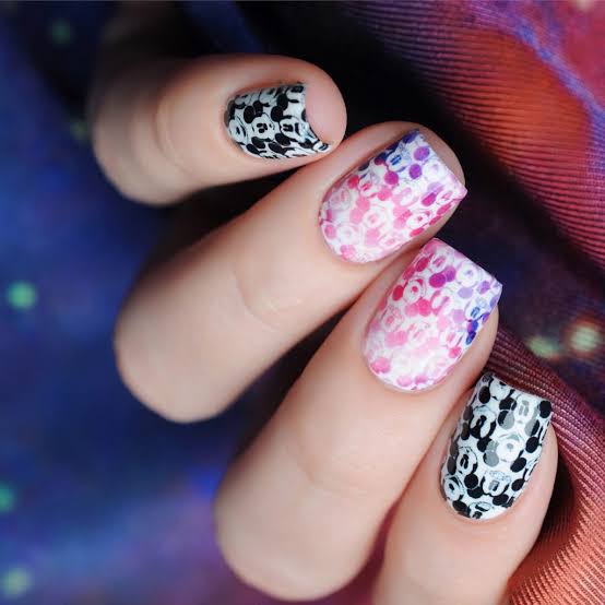Short Square Mickey Mouse Pattern Nails Short Square Mickey Mouse Pattern Nails — Disney Nails