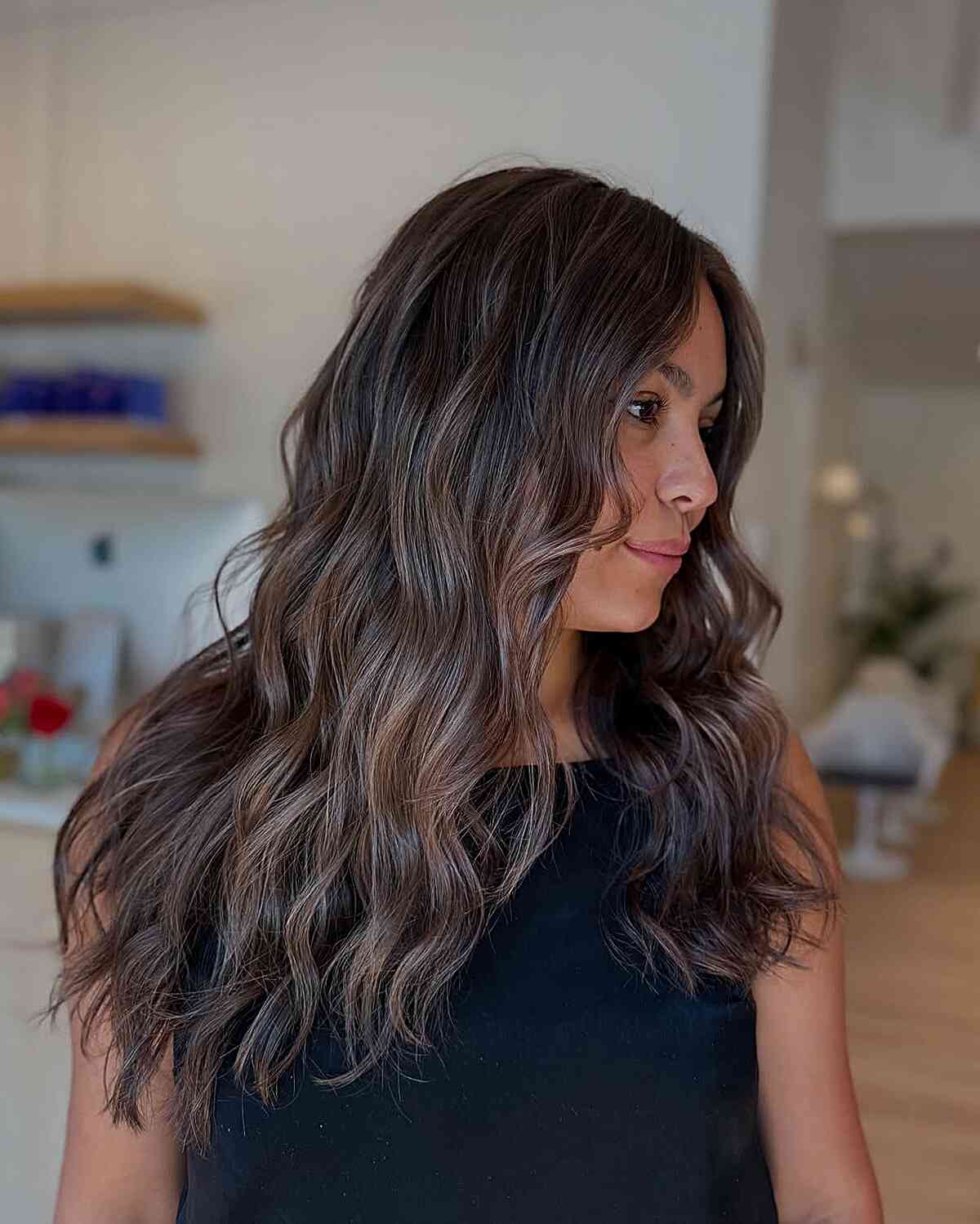 Glossy Mid-Back Espresso With Red Tones — Espresso Hair