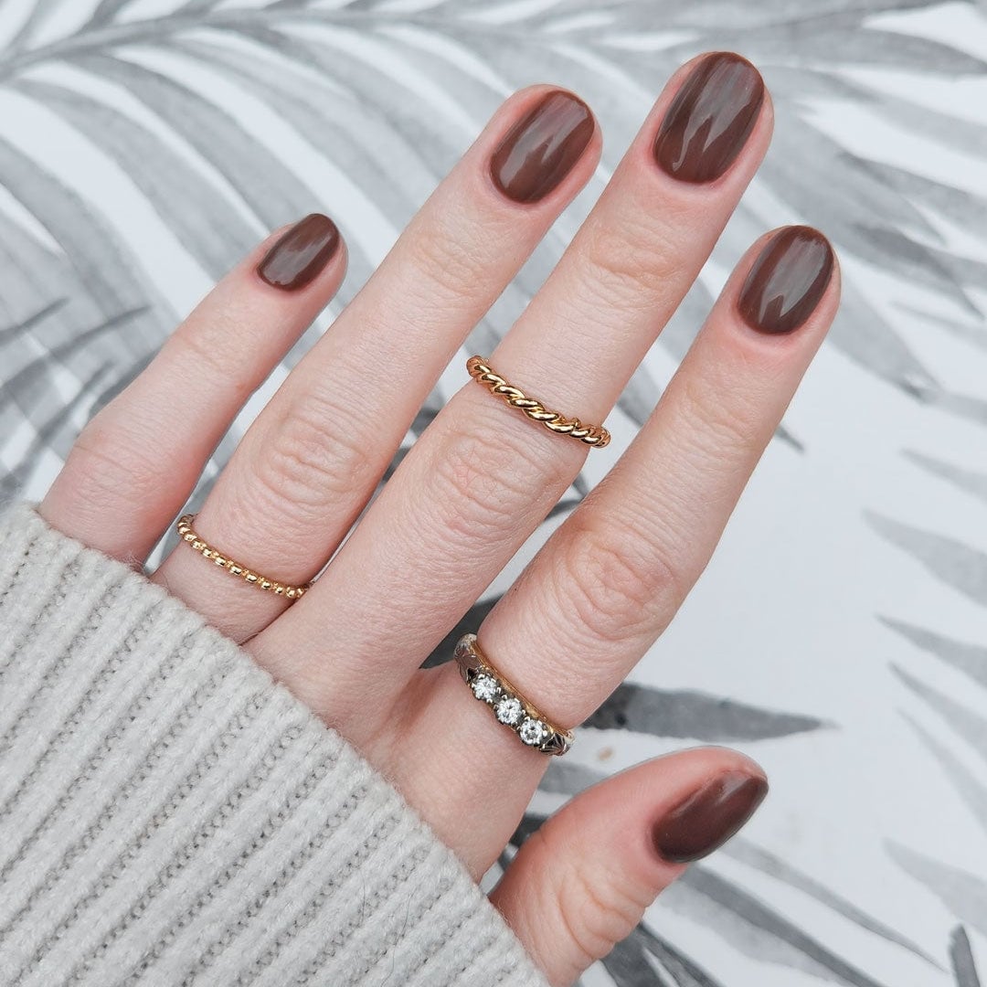Rich Dark Brown Short Oval Glossy Nails Rich Dark Brown Short Oval Glossy Nails — Espresso Nails