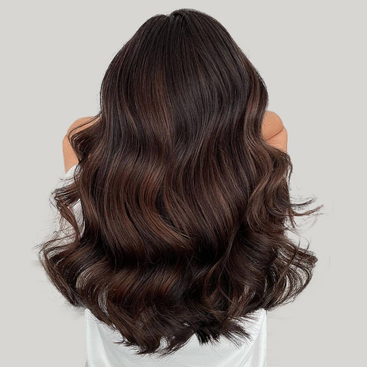 Deep Brunette With Subtle Caramel Highlights and Glossy Finish Deep Brunette With Subtle Caramel Highlights and Glossy Finish — Expensive Brunette