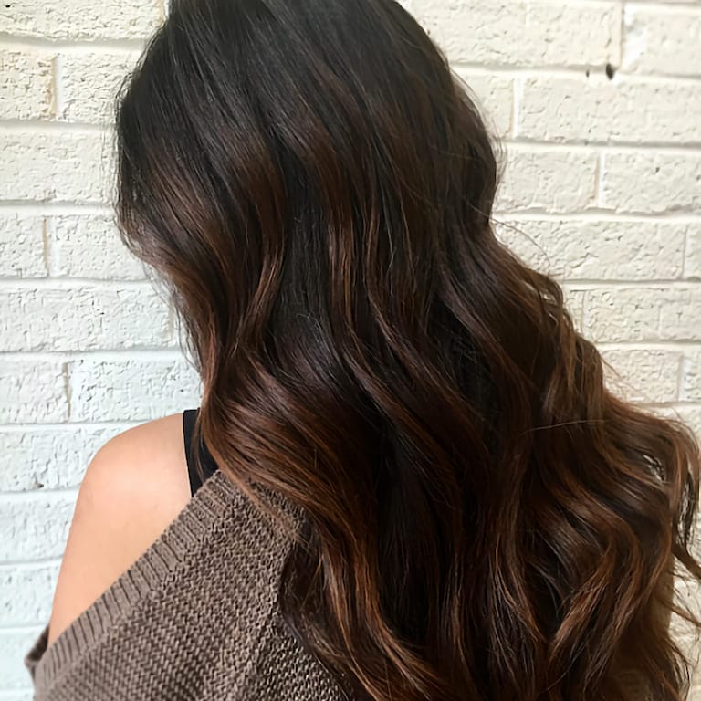 Collarbone Deep Brunette With Subtle Warm Highlights Collarbone Deep Brunette With Subtle Warm Highlights — Expensive Brunette