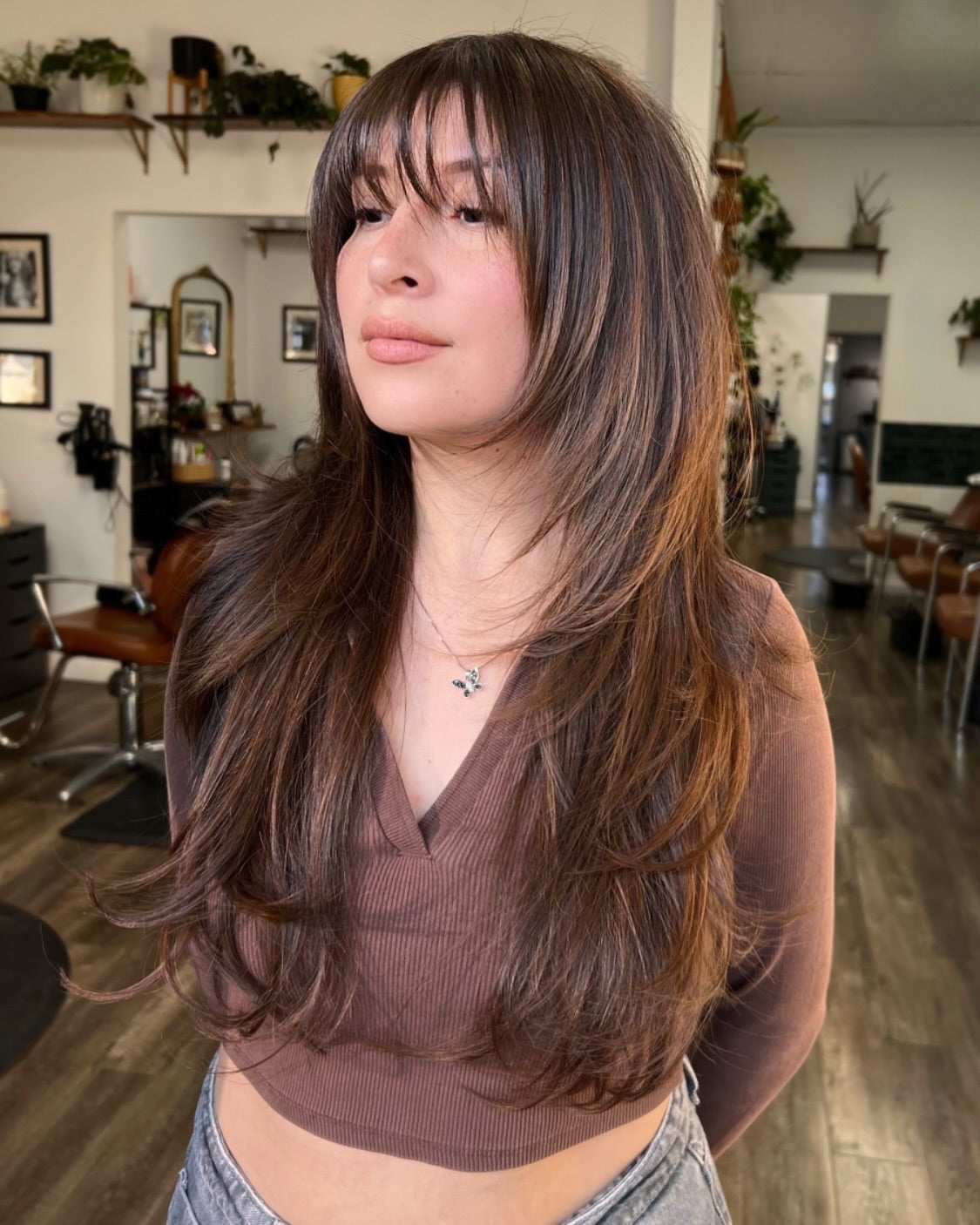 Textured Shag With Wispy Face Framing Bangs