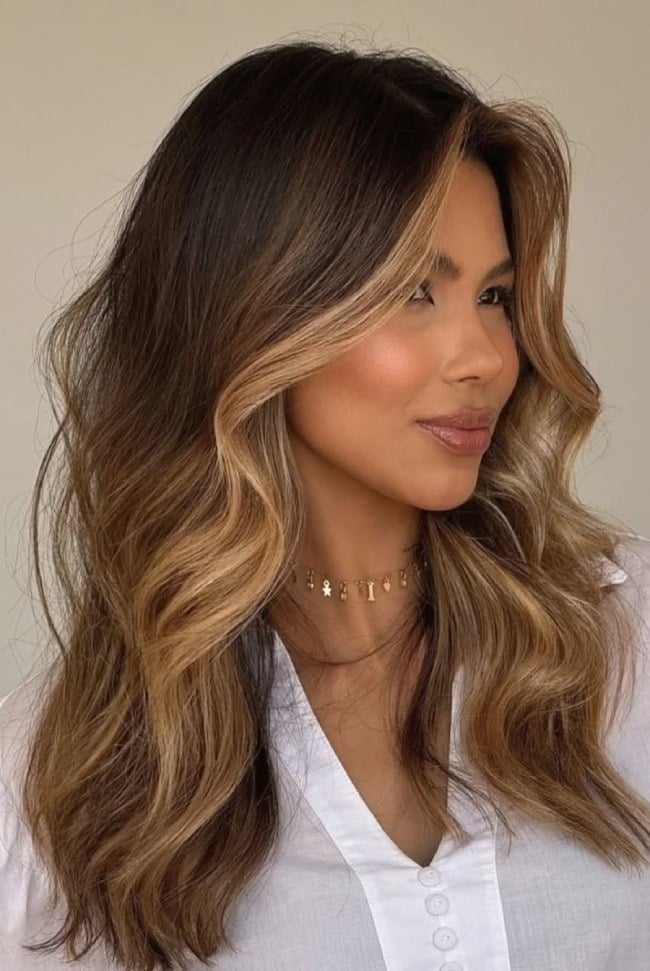 Mid-Back Layers With Honey Blonde Face Framing — Face Framing Highlights