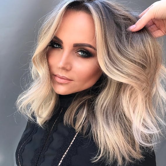 Collarbone Layers With Curtain Bangs And Balayage — Face Framing Highlights