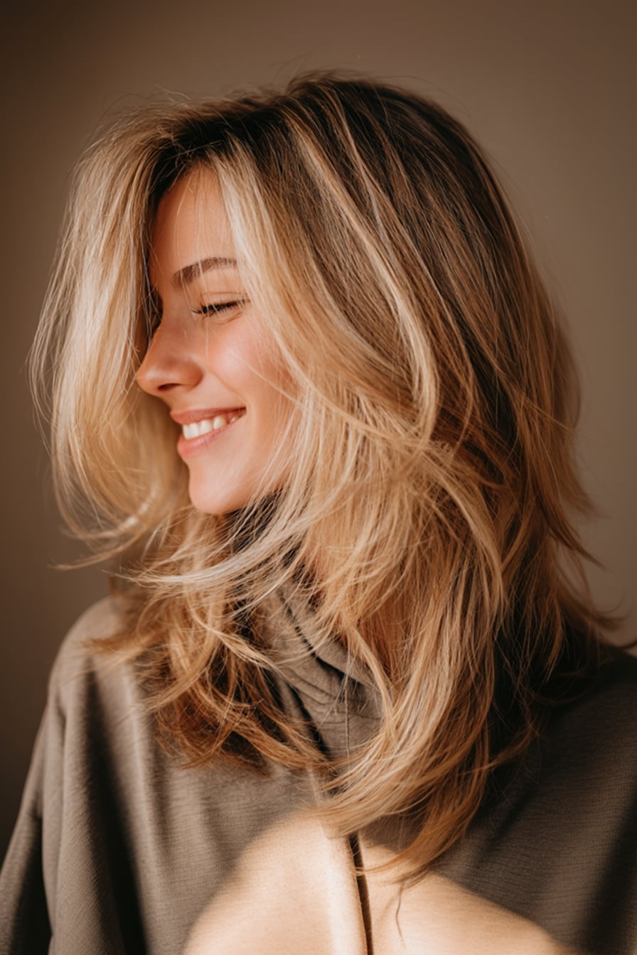 Blonde Shag With Cheekbone Layers Blonde Shag With Cheekbone Layers — Face Framing Layers