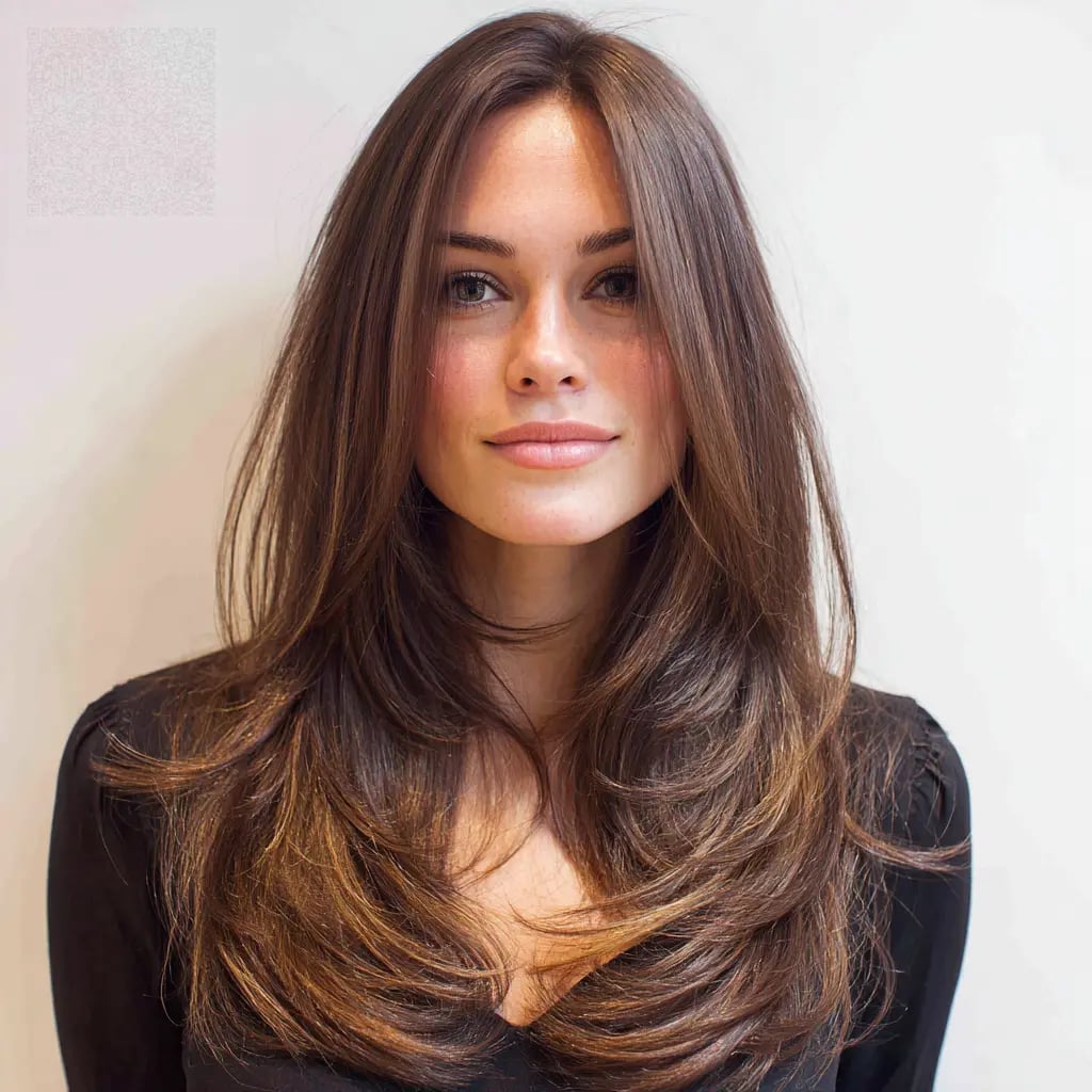 Mid-Back Honey Blonde With Air-Dried Layers Mid-Back Honey Blonde With Air-Dried Layers — Face Framing Layers