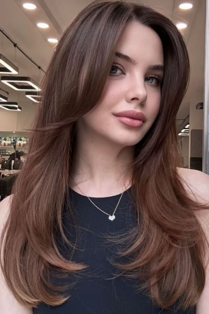 Dark Brown With Voluminous Face Framing Dark Brown With Voluminous Face Framing — Face Framing Layers