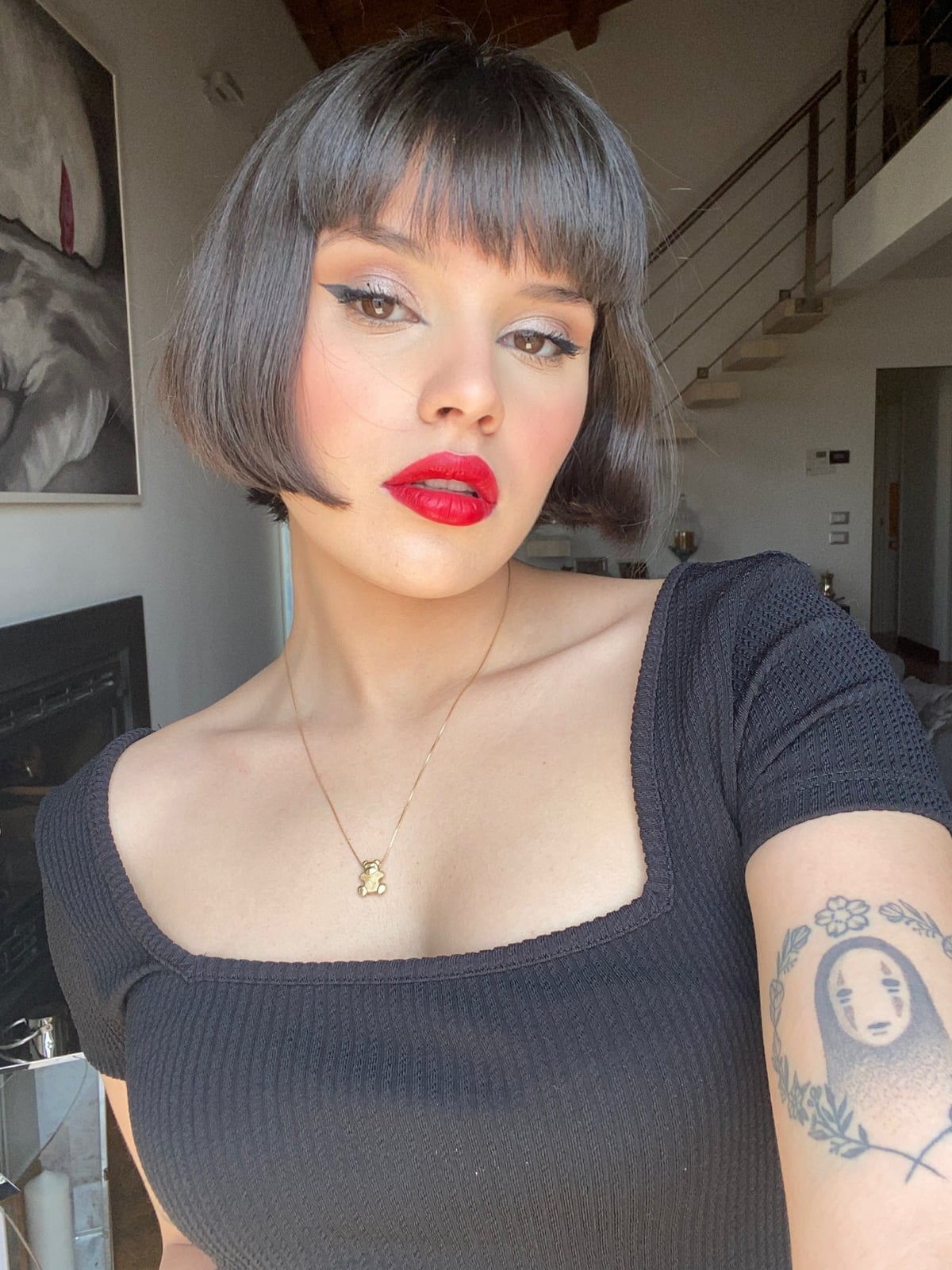 Iconic Black Bob With Defined Blunt Fringe Iconic Black Bob With Defined Blunt Fringe — French Bob