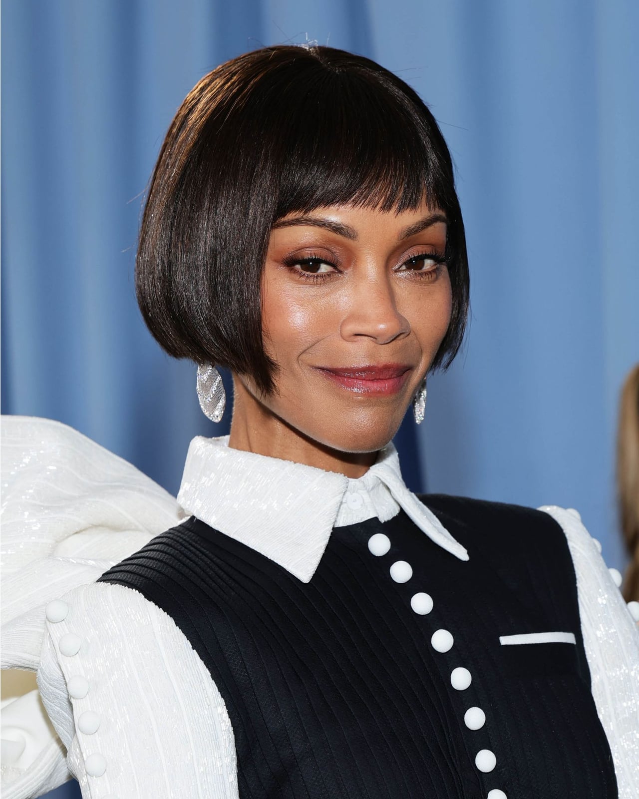 Fine Black Bob With Sleek Blunt Bangs Fine Black Bob With Sleek Blunt Bangs — French Bob