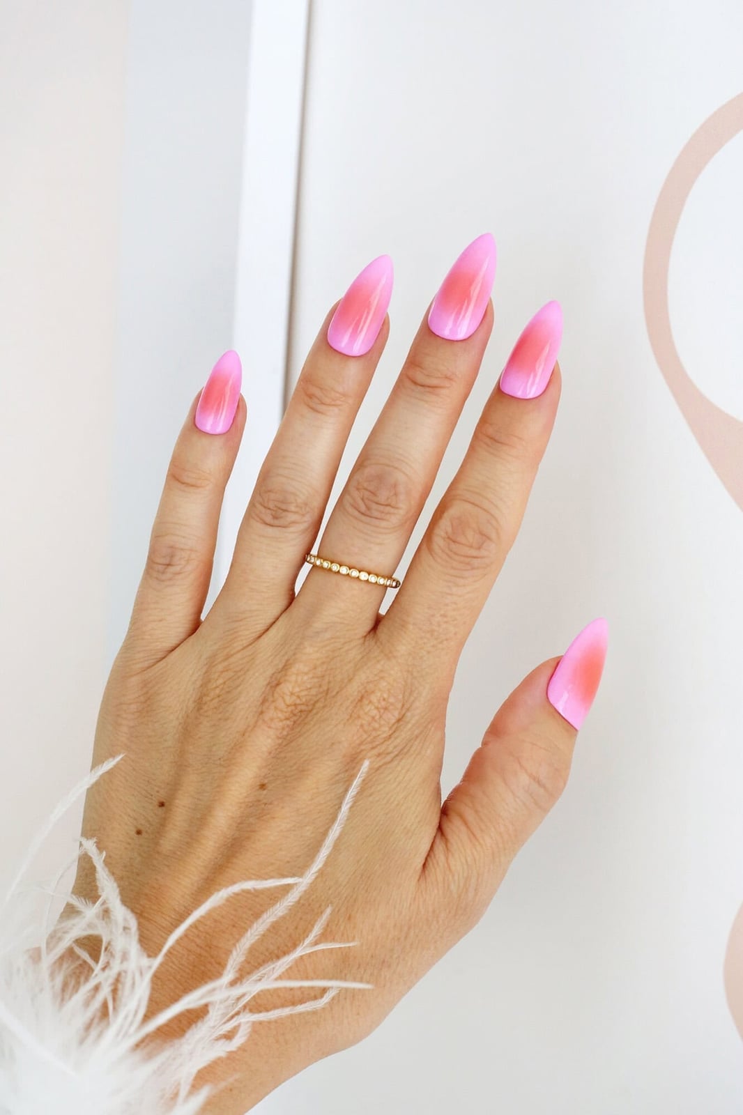 Pink Orange Aura Effect Medium Almond Nails Pink Orange Aura Effect Medium Almond Nails — Gel Nails