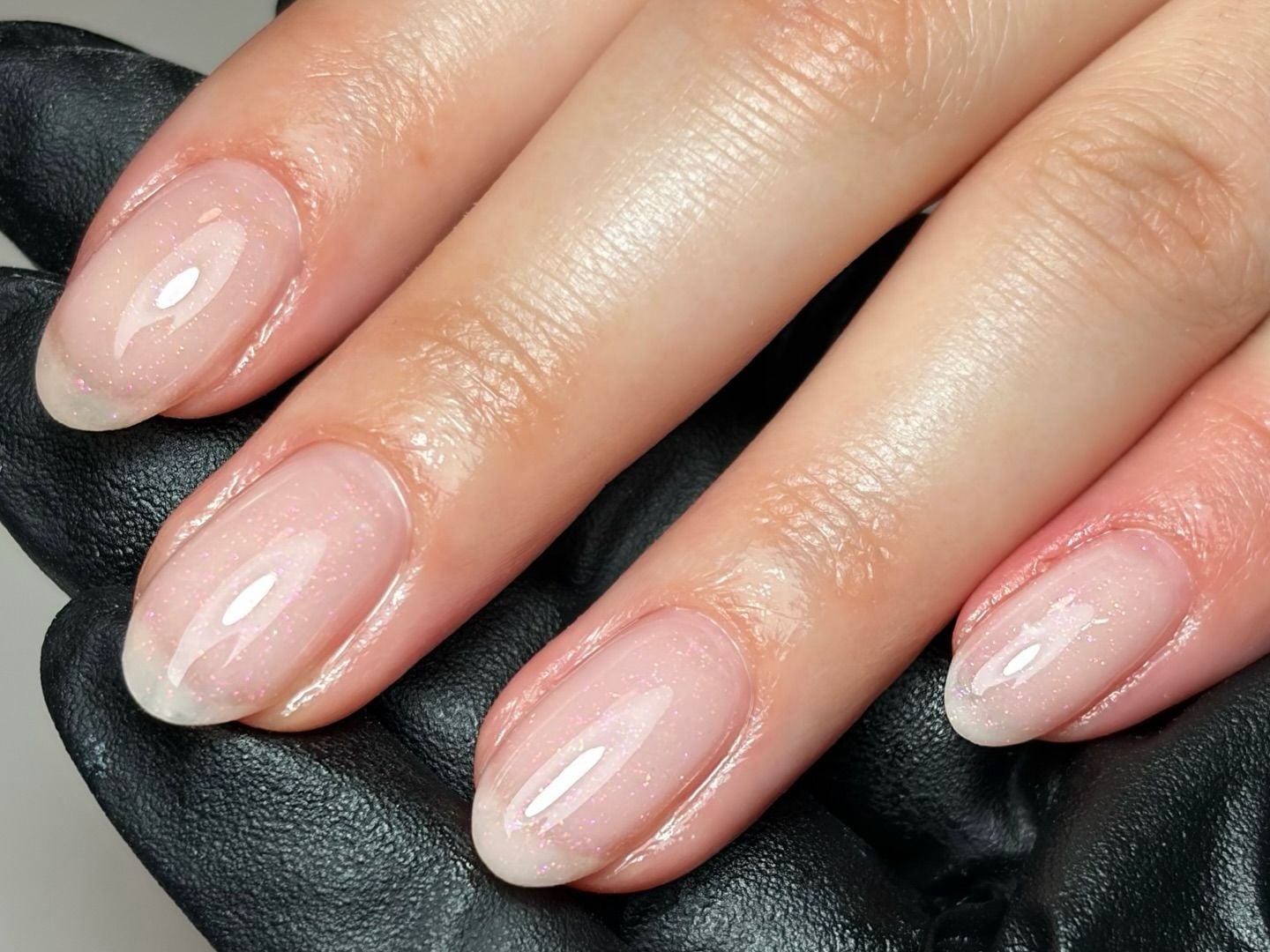 White Gray Marble Gold Accent Medium Oval Nails, Glossy White Gray Marble Gold Accent Medium Oval Nails, Glossy — Gel Nails