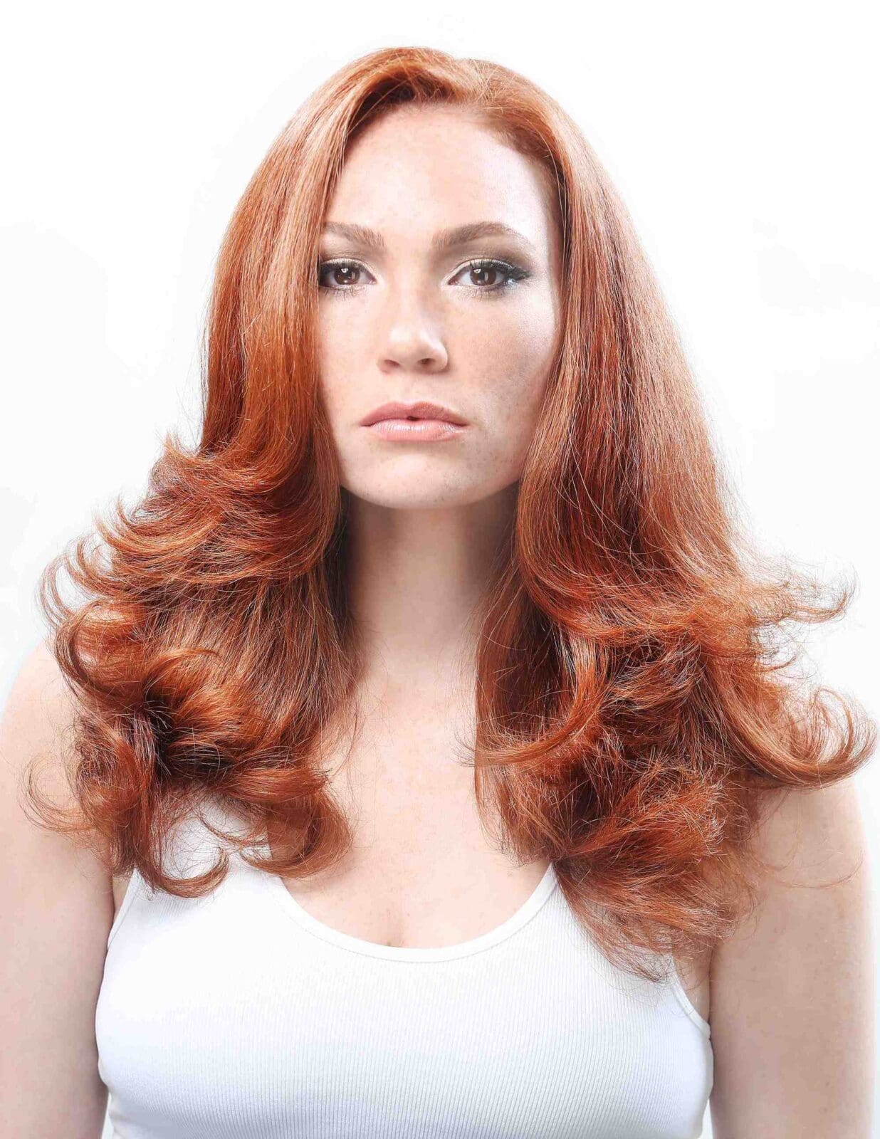 Shoulder Deep Ginger With Side Swept Bang Shoulder Deep Ginger With Side Swept Bang — Ginger Hair