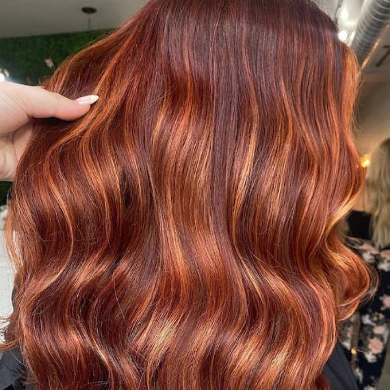Mid-Back Rich Copper Ginger With Loose Waves, With Excellent Shine Mid-Back Rich Copper Ginger With Loose Waves, With Excellent Shine — Ginger Hair