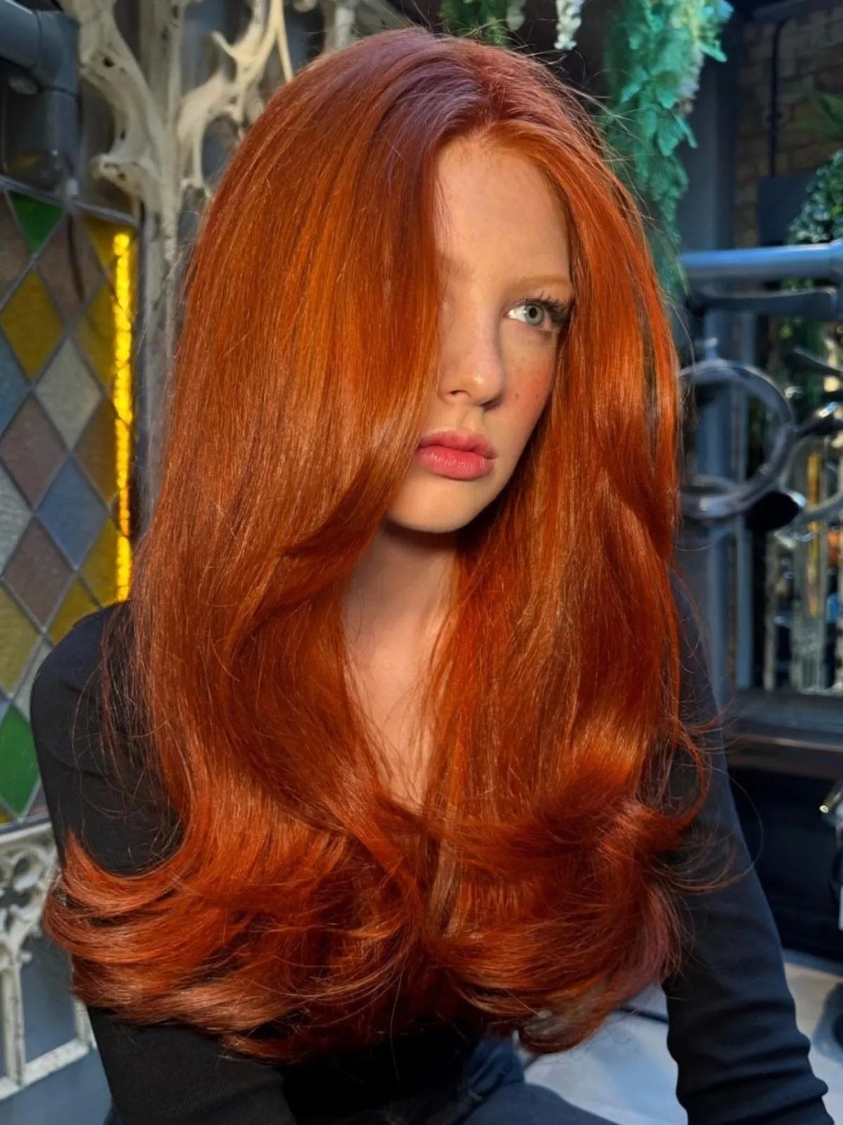Mid-Back Vibrant Ginger With Voluminous Blowout Mid-Back Vibrant Ginger With Voluminous Blowout — Ginger Hair