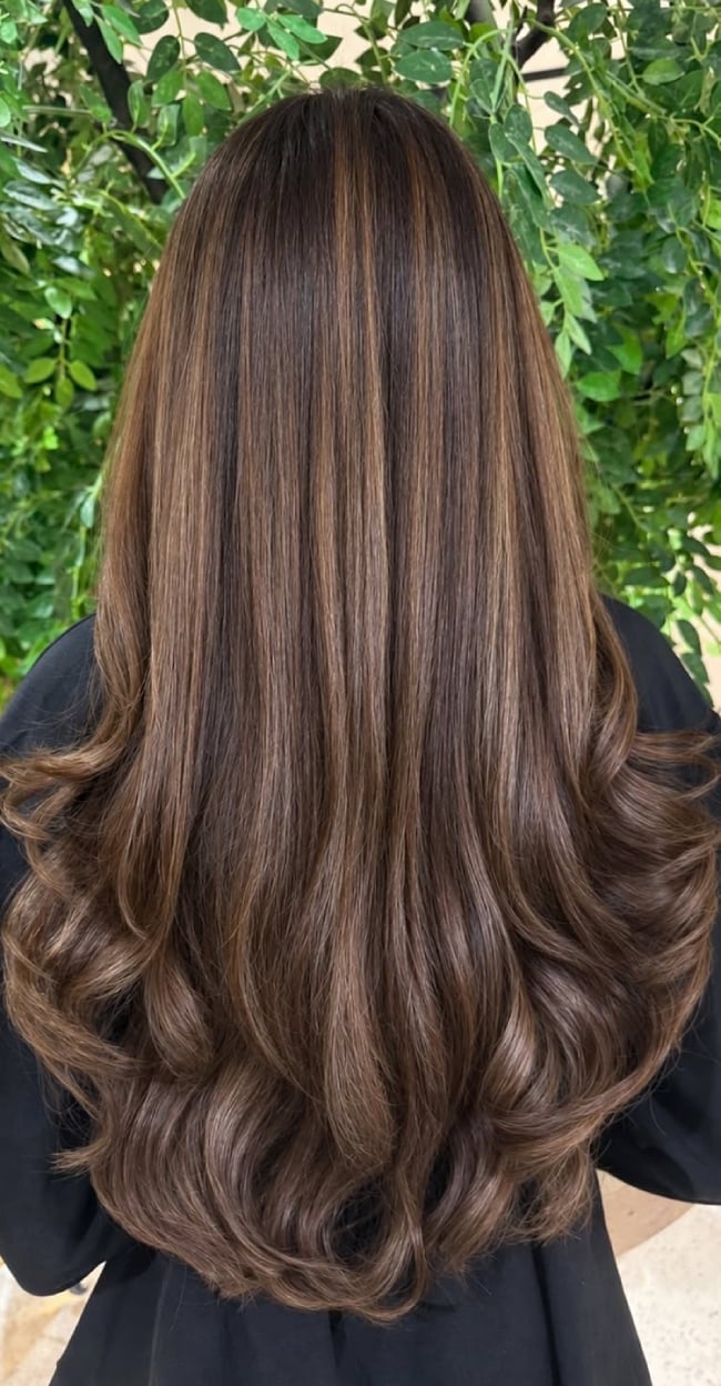 Mocha Brown With Soft Balayage Mocha Brown With Soft Balayage — Glossy Brunette