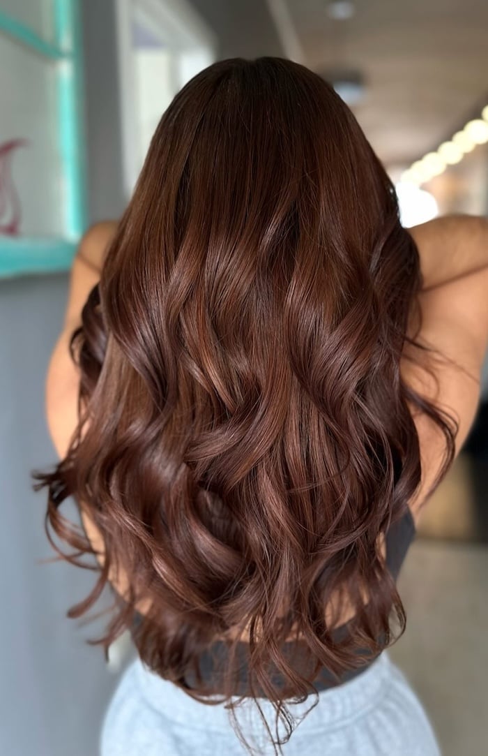 Rich Brown With Warm Undertones, Mid-Back Rich Brown With Warm Undertones, Mid-Back — Glossy Brunette