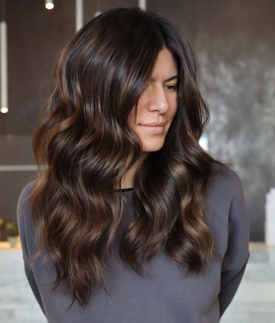 Collarbone Length Rich Brunette Collarbone Length Rich Brunette — Glossy Brunette