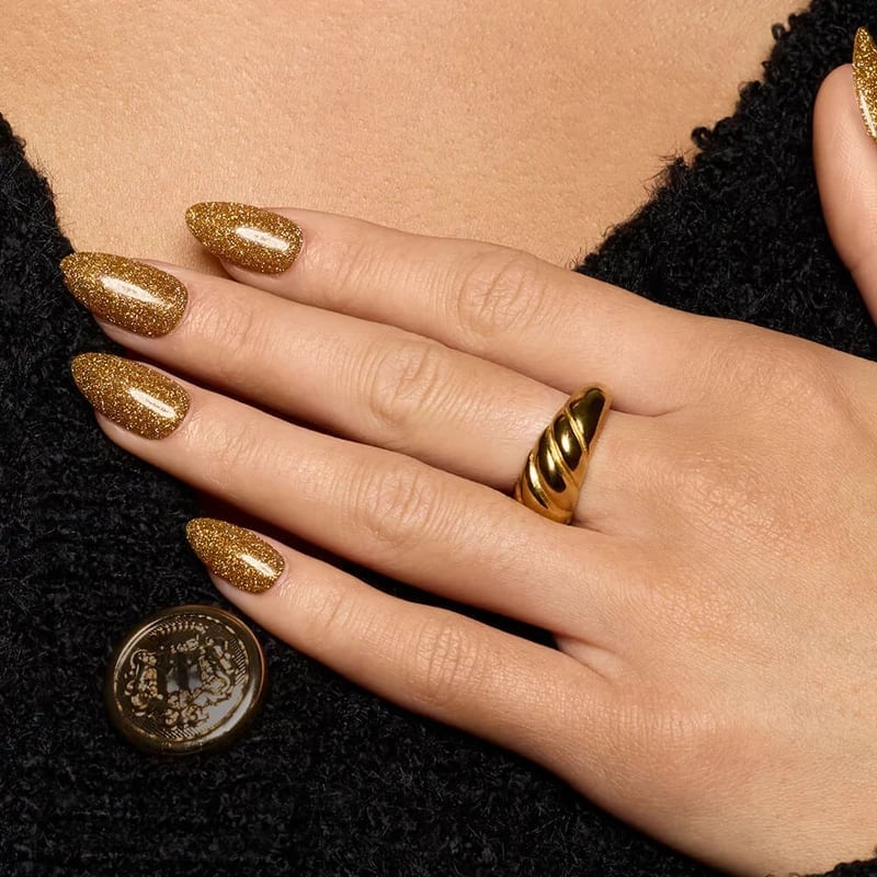 Long Coffin Dense Gold Glitter Long Coffin Dense Gold Glitter — Gold Nails