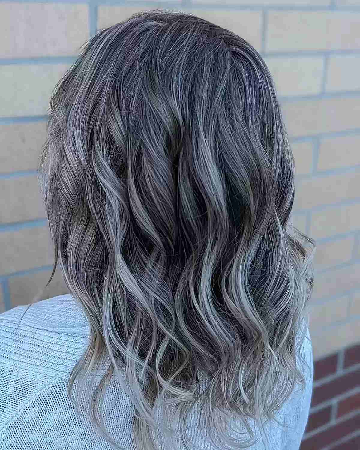 Collarbone Layers With Ash Tones — Gray Blending