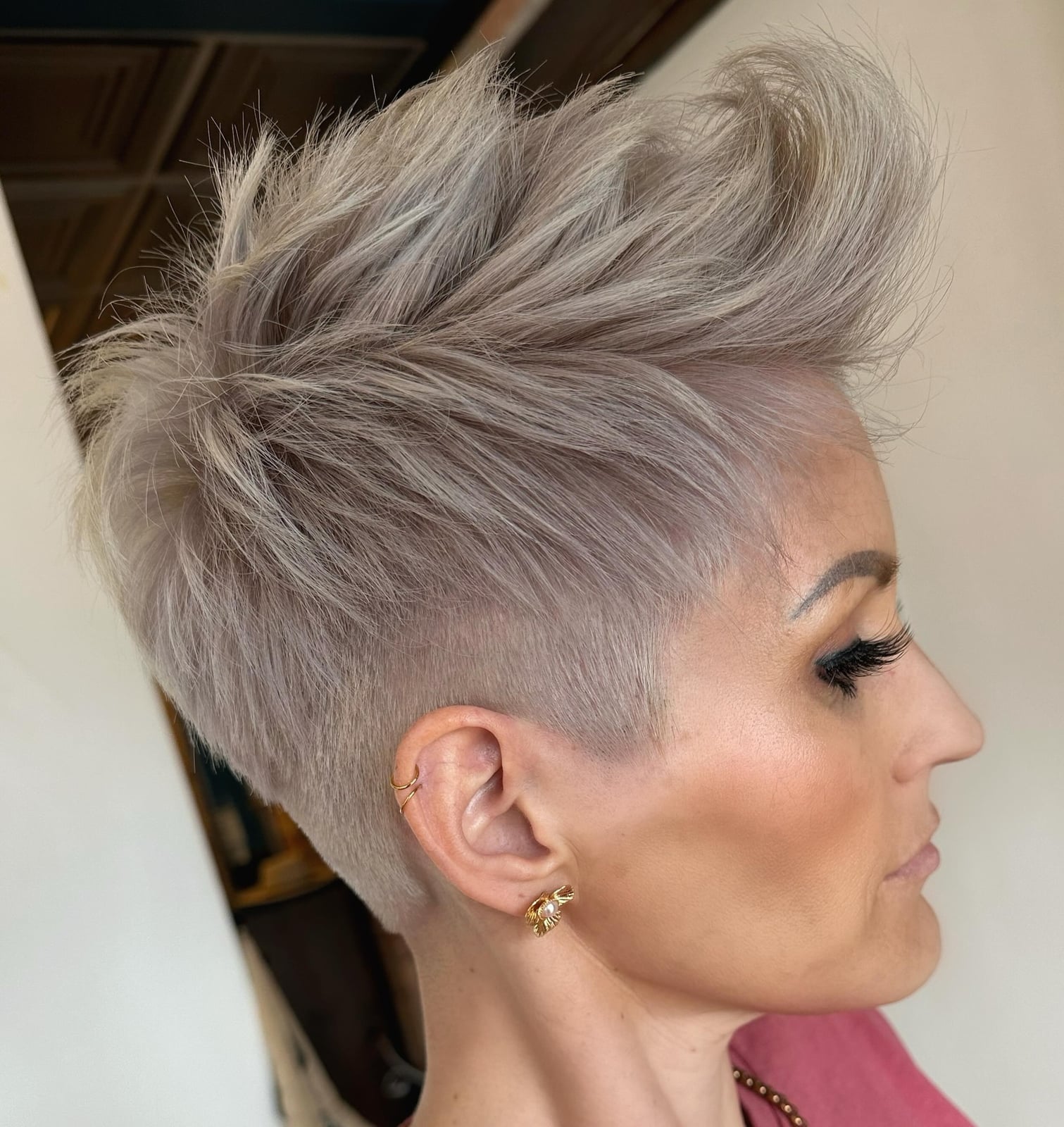 Spiky Gray Pixie With Silver Highlights Spiky Gray Pixie With Silver Highlights