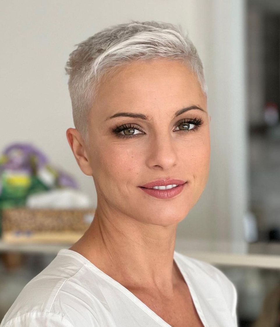 Textured Pixie With Wispy Bangs Textured Pixie With Wispy Bangs — Gray Pixie