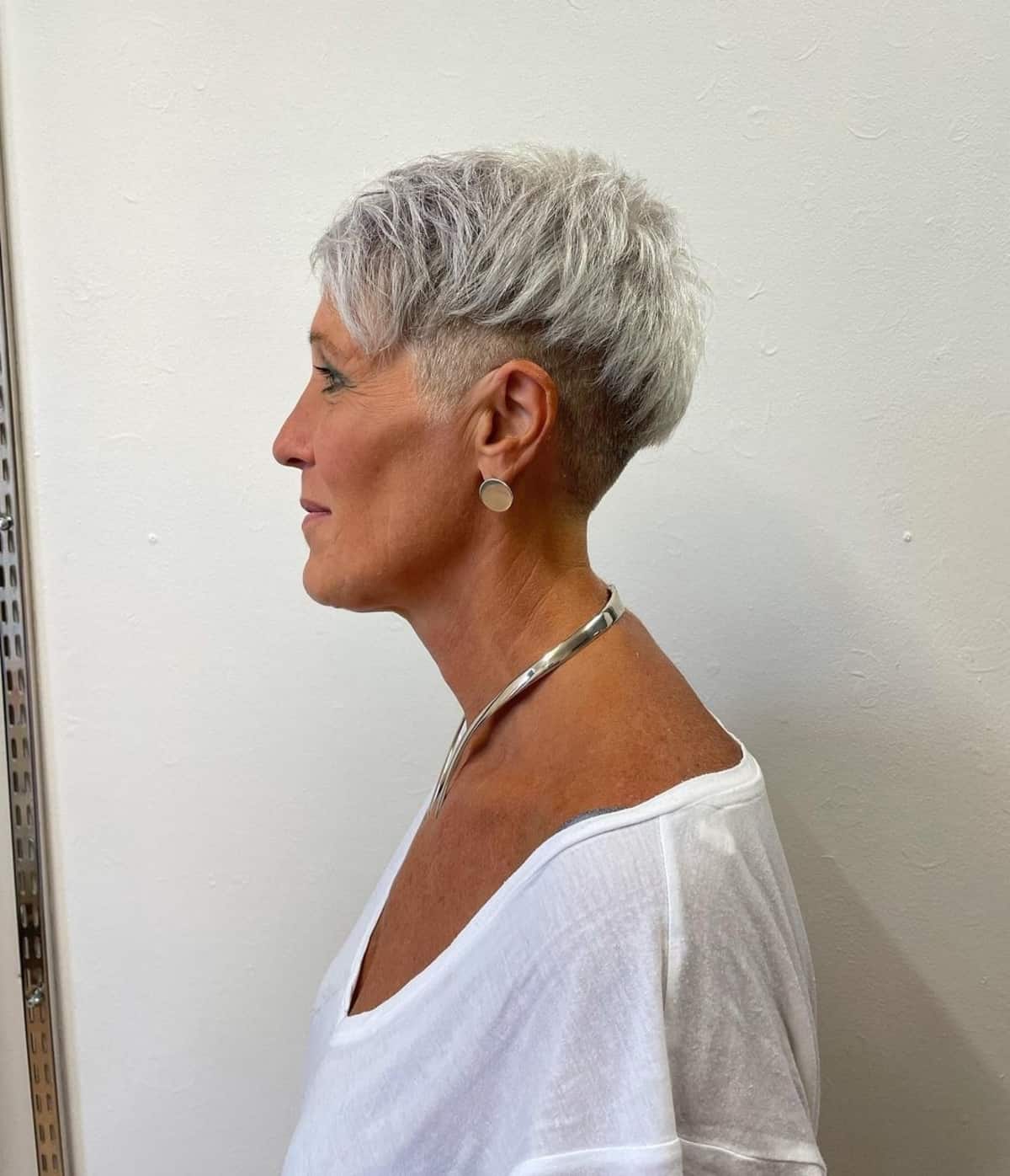 Edgy Gray Pixie With Undercut Edgy Gray Pixie With Undercut