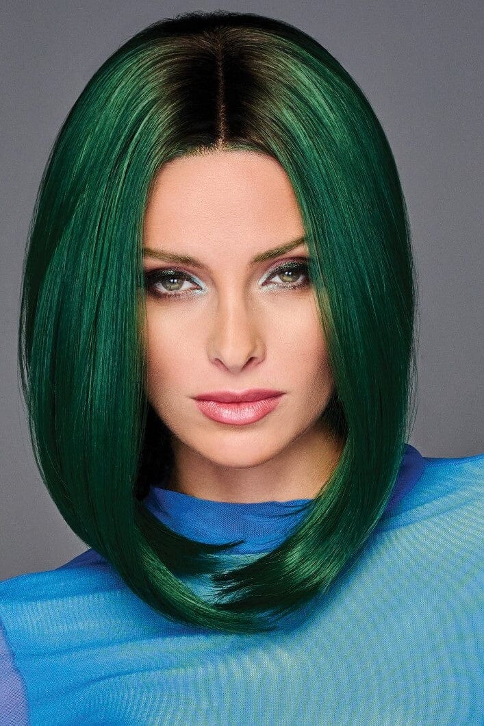Sleek Chin Length Bob — Green Hair