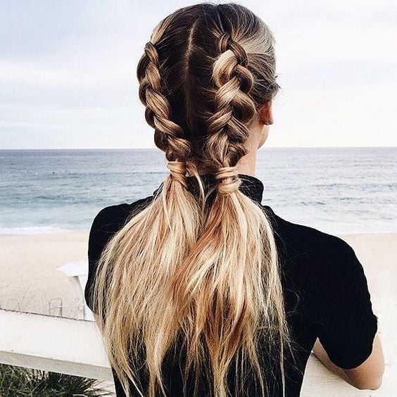 Dutch Braid Back Practical Gym Hairstyles 2027 to Keep Hair Back
