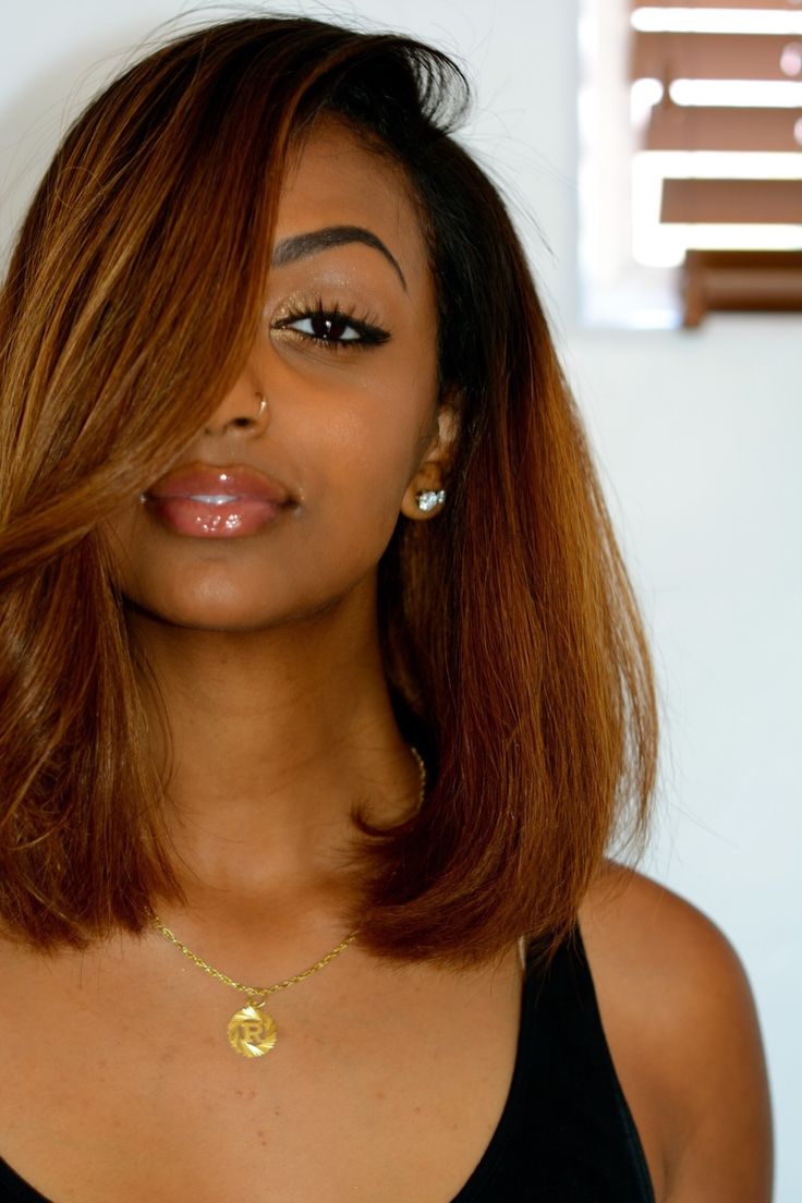 Shoulder Length Sleek Bob With Side Part — Hair Color for Black Women