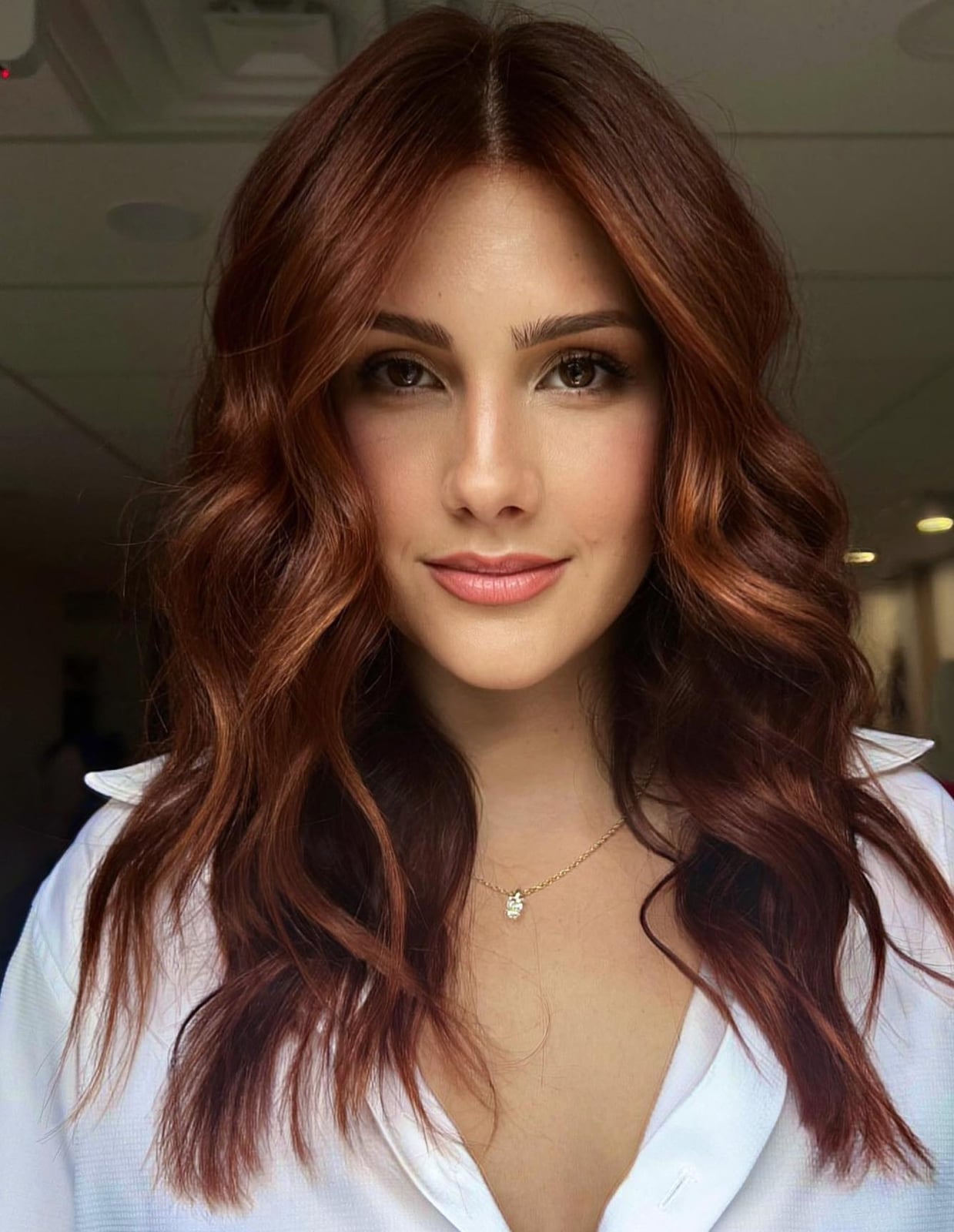 Medium Brown With Warm Copper Balayage Medium Brown With Warm Copper Balayage — Hair Color for Brown Eyes