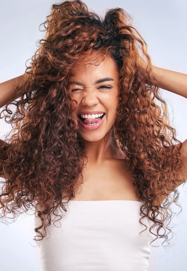 Dark Brown With Caramel Highlights Side Part Dark Brown With Caramel Highlights Side Part — Hair Color for Curly Hair
