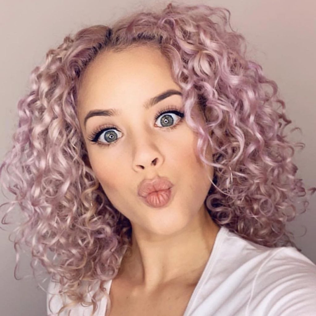 Chin Length Bob In Pastel Lavender Chin Length Bob In Pastel Lavender — Hair Color for Curly Hair