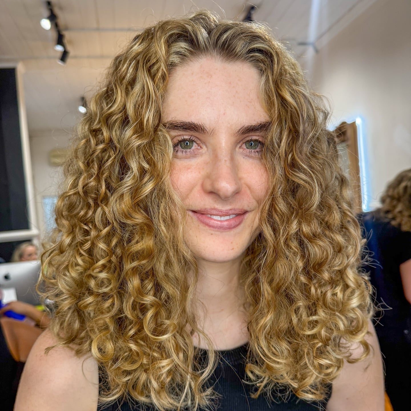 Honey Blonde Balayage On Wavy Blonde Hair Honey Blonde Balayage On Wavy Blonde Hair — Hair Color for Curly Hair