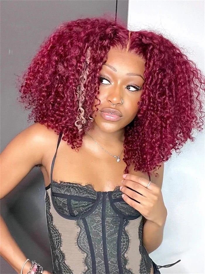 Deep Red Base With Blonde Highlights Deep Red Base With Blonde Highlights — Hair Color for Dark Skin