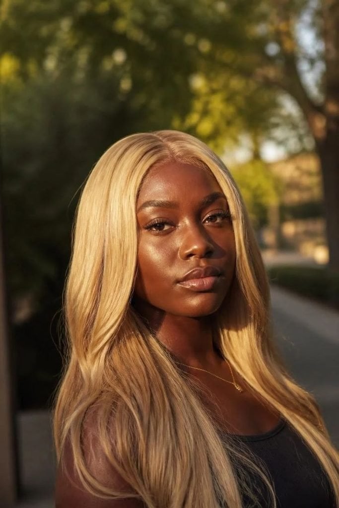 Mid-Back Ash Blonde Highlights Mid-Back Ash Blonde Highlights — Hair Color for Dark Skin