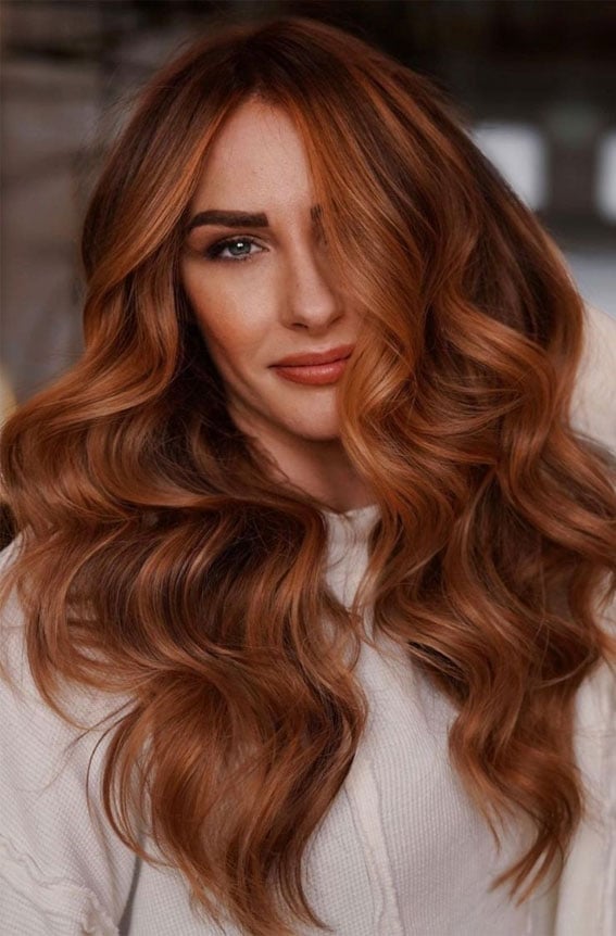 Copper Base With Auburn Highlights — Hair Color for Hazel Eyes