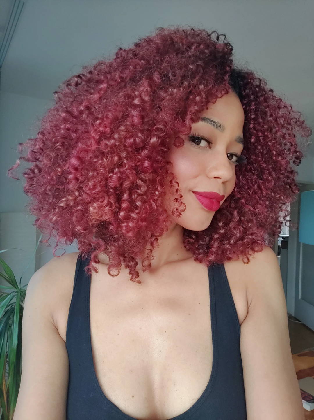 Dark Brown Lob With Warm Auburn Balayage — Hair Color for Olive Skin
