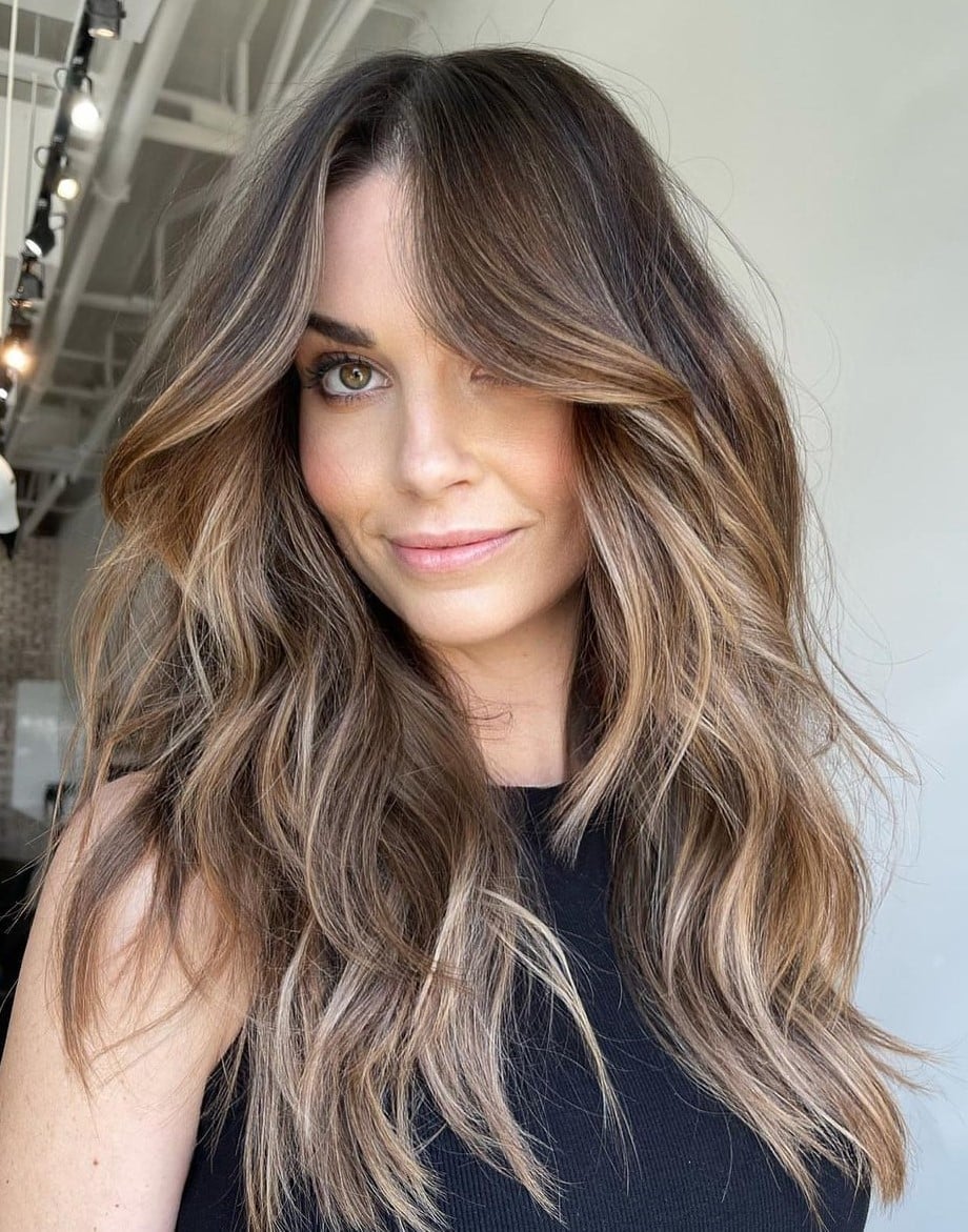 Ash Blonde Balayage On Light Brown Base — Hair Color for Olive Skin