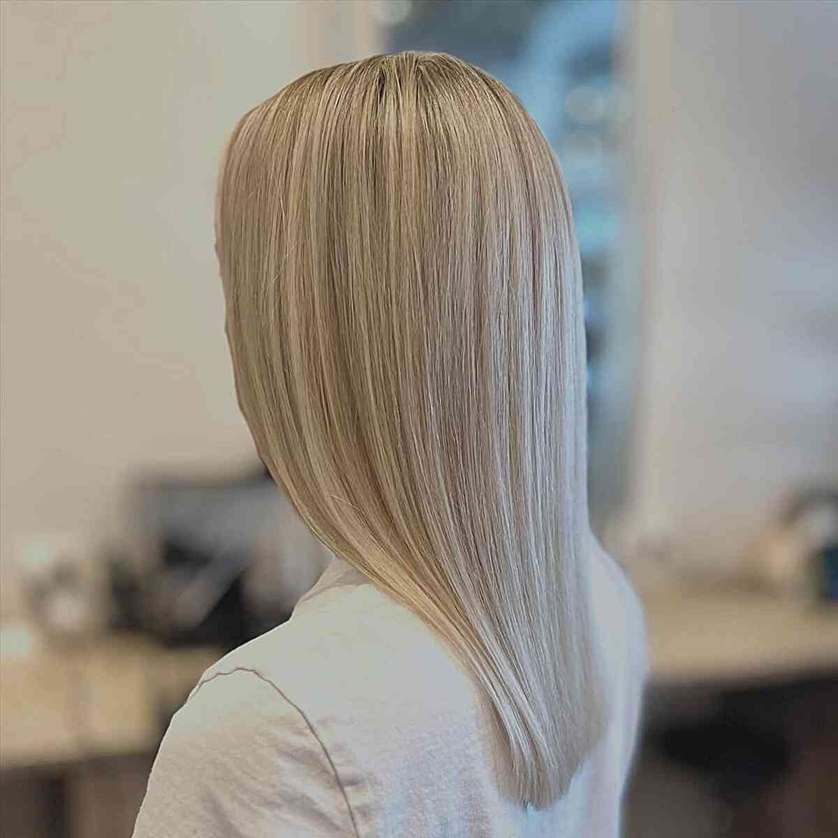 Sleek Shoulder Length Ash Blonde Blunt Cut — Hair Color for Pale Skin