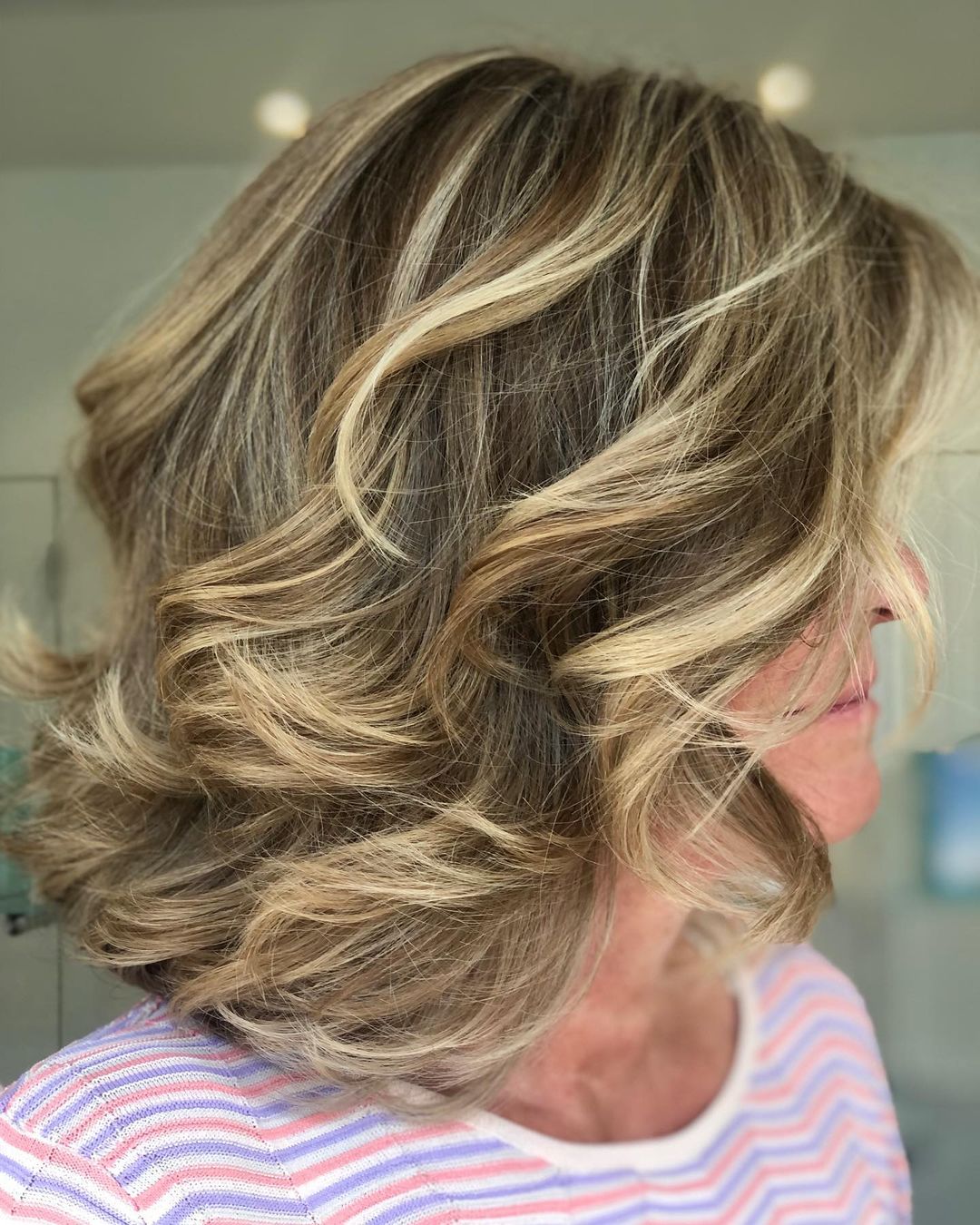 Collarbone Lob With Ash Blonde And Creamy Blonde, Close-Up Take Collarbone Lob With Ash Blonde And Creamy Blonde, Close-Up Take — Hair Color for Women Over 50