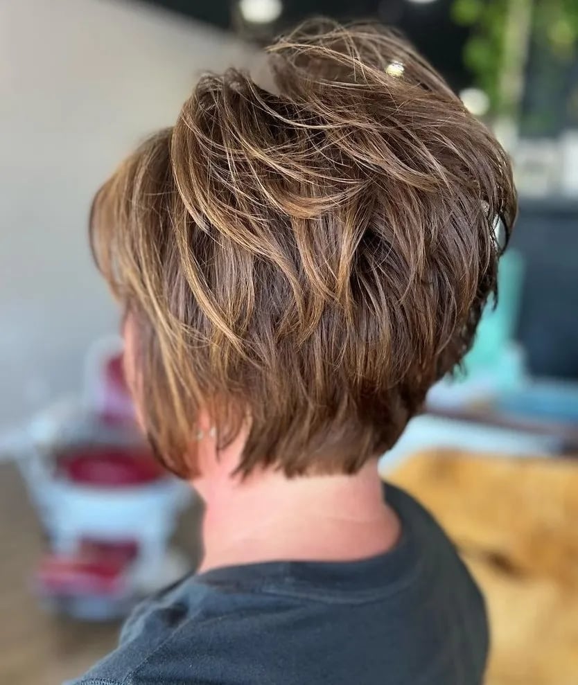 Ear Length Short Bob With Choppy Bangs Ear Length Short Bob With Choppy Bangs — Hair Color for Women Over 60