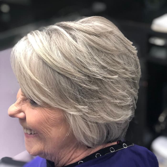 Collarbone Ash Blonde Long Bob With Soft Layers Collarbone Ash Blonde Long Bob With Soft Layers — Hair Color for Women Over 60