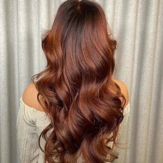 Mid-Back Copper Brown With Subtle Highlights Mid-Back Copper Brown With Subtle Highlights — Hair Color Ideas for Dark Hair