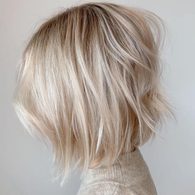 Platinum Blonde Textured Bob Platinum Blonde Textured Bob — Hair Color Ideas for Short Hair