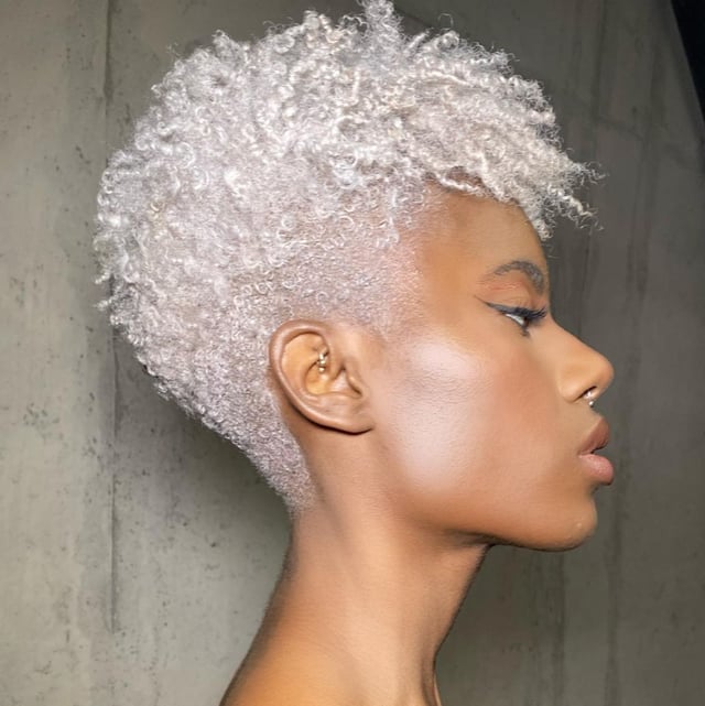 Platinum Blonde Afro Platinum Blonde Afro — Hair Color Ideas for Short Hair