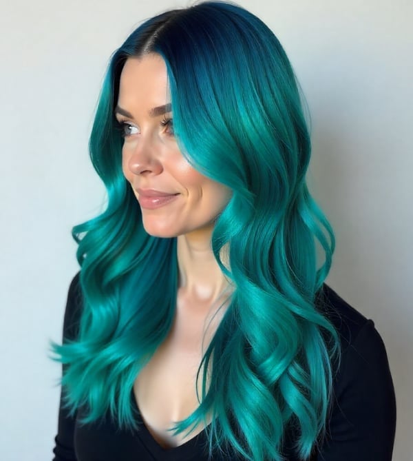 Teal To Emerald Green Ombre Teal To Emerald Green Ombre — Hair Color Trends