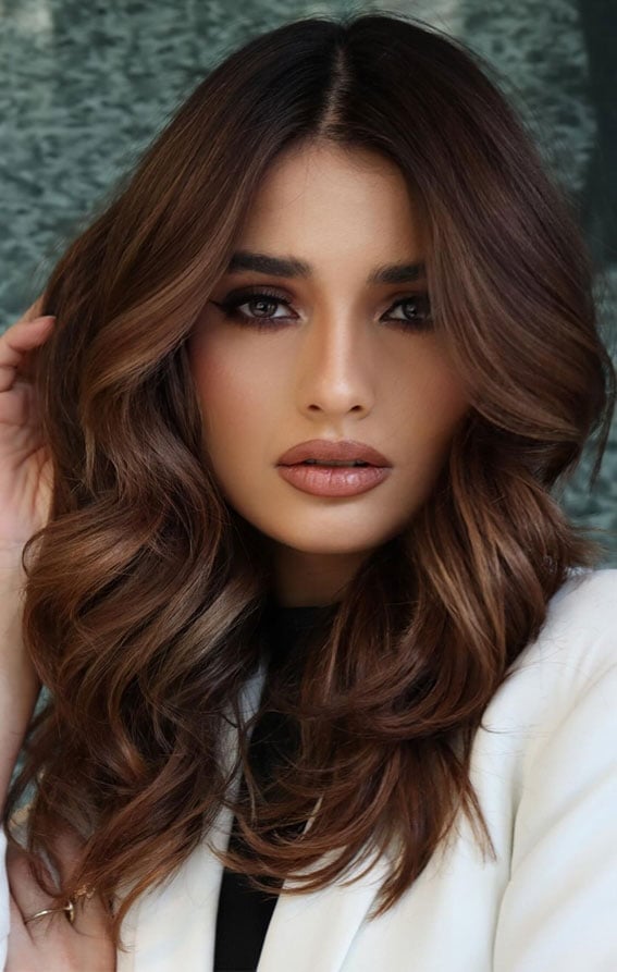 Dark Brown With Caramel Copper Undertones Dark Brown With Caramel Copper Undertones — Hair Color Trends