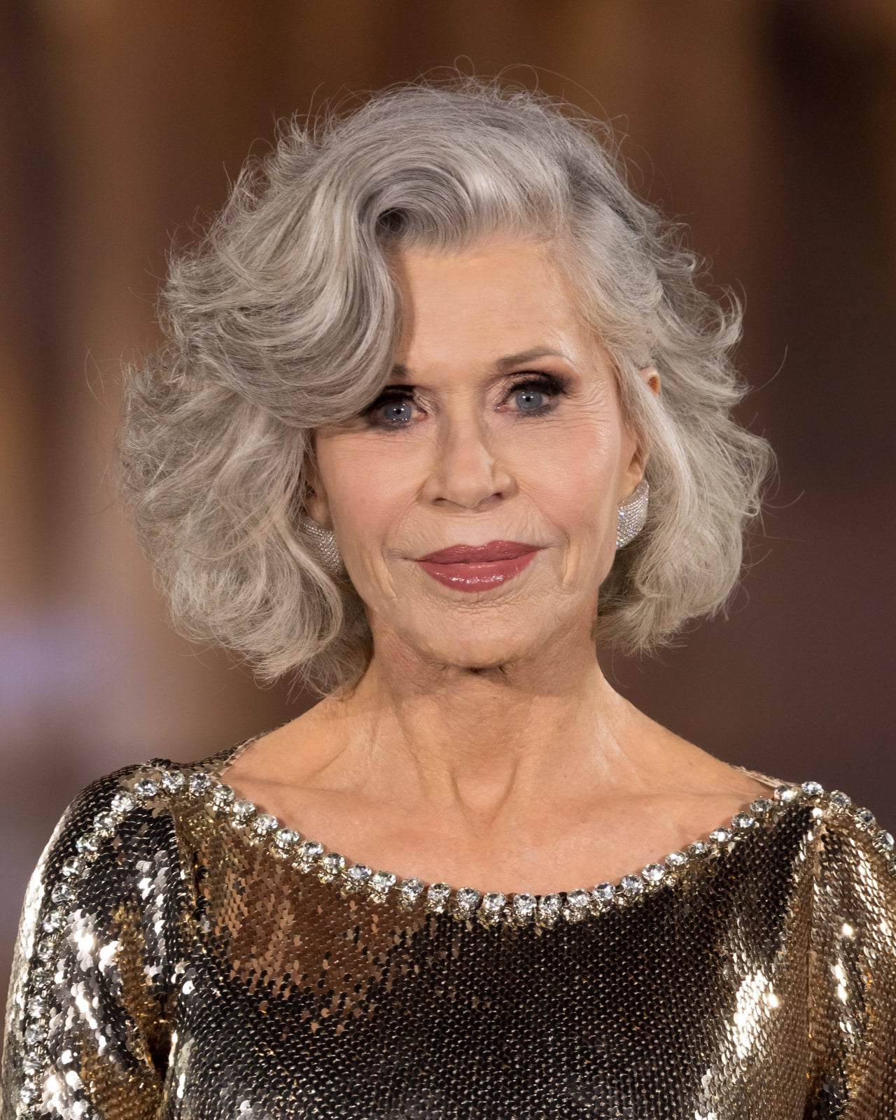 Chin Length Layered Bob Silver Gray — Haircut Trends