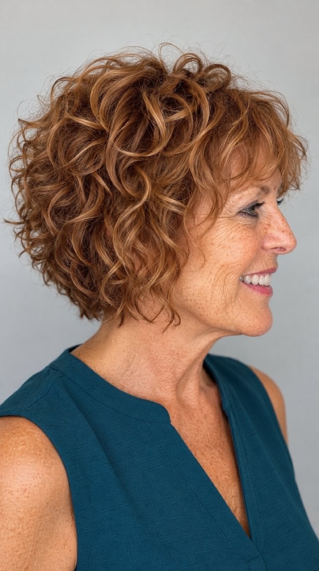 Auburn Curly Bob With Bouncy Layers Auburn Curly Bob With Bouncy Layers — Haircuts for Curly Hair