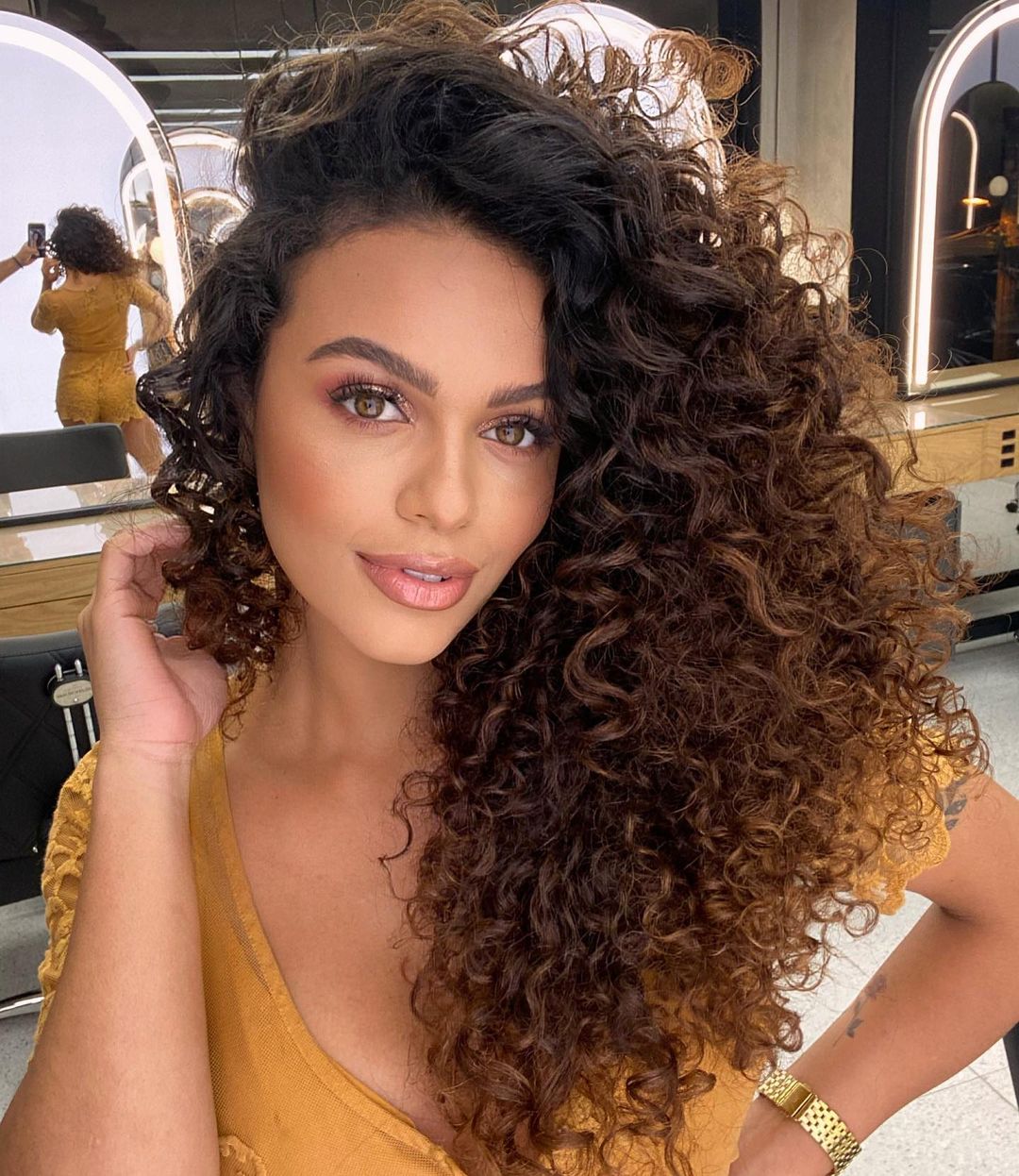 Long Layers With Caramel Balayage Long Layers With Caramel Balayage — Haircuts for Curly Hair